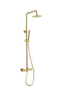 Picture of Cylindrical shower column with thermostat in MATE GOLD
